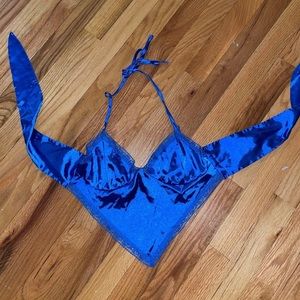 Blue silky top